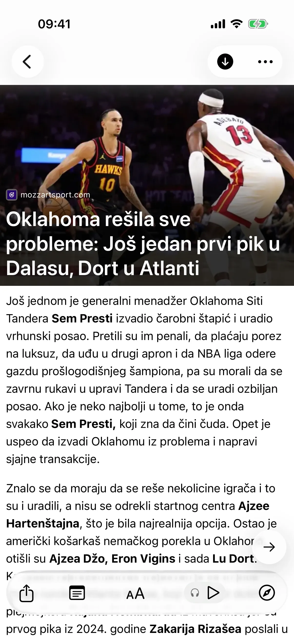 Prikaz članka u aplikaciji